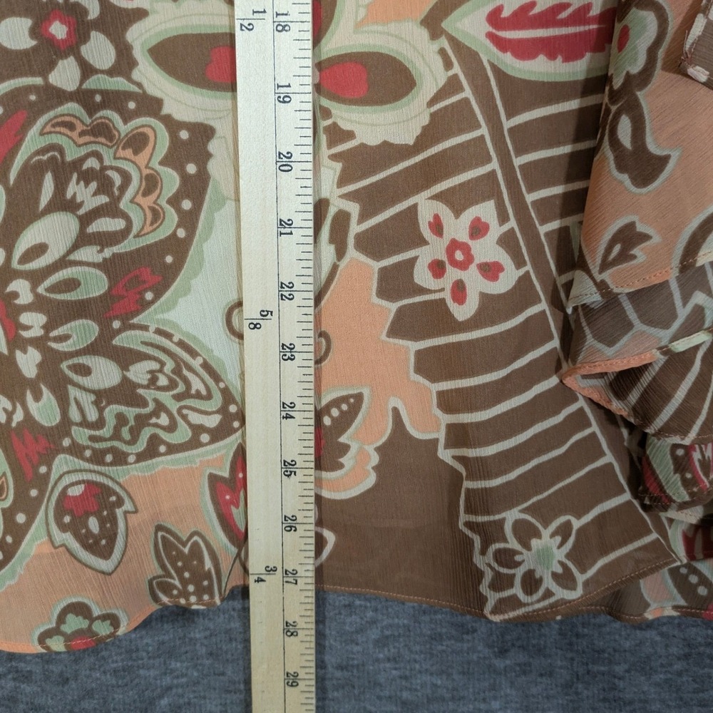 Margaret Frances Vintage Y2K Boho Floral Faux Wrap Midi Circle Skirt Size 12 - Picture 6 of 8